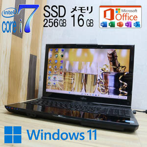 ★中古PC 最上級4コアi7！新品SSD256GB メモリ16GB★AH47/H Core i7-3612QM Webカメラ Win11 MS Office2019 Home&Business★P68853