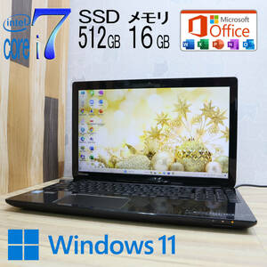 ★美品 最上級4世代4コアi7！新品SSD512GB メモリ16GB★T554 Core i7-4700MQ Webカメラ Win11 MS Office2019 Home&Business★P69423