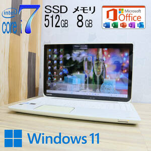 ★中古PC 最上級4コアi7！新品SSD512GB メモリ8GB★T653 Core i7-3630QM Webカメラ Win11 MS Office2019 Home&Business ノートPC★P71016