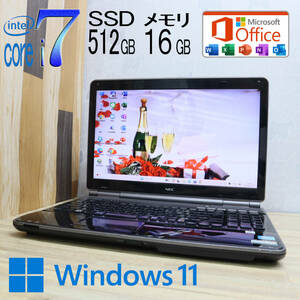 ★中古PC YAMAHA♪最上級4コアi7！新品SSD512GB メモリ16GB★LL750E Core i7-2630QM Win11 MS Office2019 Home&Business ノートPC★P71121