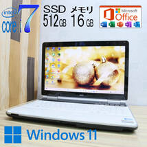 ★超美品 YAMAHA♪最上級4コアi7！新品SSD512GB メモリ16GB★LL750/F Core i7-2670QM Win11 MS Office2019 Home&Business★P70336_画像1