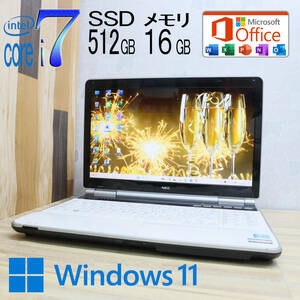 ★美品 YAMAHA♪最上級4コアi7！新品SSD512GB メモリ16GB★LL750F Core i7-2670QM Win11 MS Office2019 Home&Business ノートPC★P70719