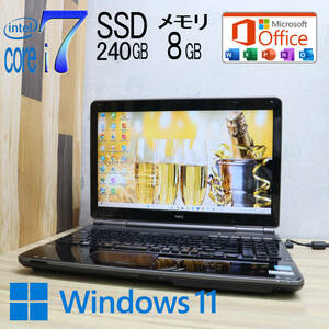 ★中古PC YAMAHAサウンド♪最上級4コアi7！新品SSD240GB メモリ8GB★LL770E Core i7-2630QM Win11 MS Office 中古品 ノートPC★P70729