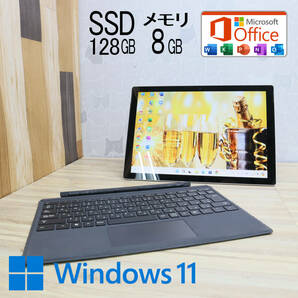 ★中古PC 高性能8世代4コアi5！M.2 NVMeSSD128GB メモリ8GB★SURFACEPRO6 Core i5-8350U Webカメラ Win11 MS Office2019 H&B★P69909の画像1