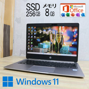 ★超美品 新品SSD256GB メモリ8GB★ELITEBOOK FOLIO G1 Webカメラ Core m3 6Y30 Win11 MS Office2019 Home&Business ノートPC★P70283