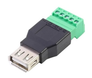 USB 2.0 type female -5 pin screw connector, solder attaching none,USB 2.0 Jack, terminal plug adaptor!