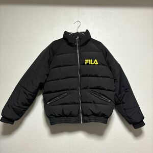 【FILA】USA 希少 入手困難 ヴィンテージ ダウンジャケット 黒 Mサイズ アウター