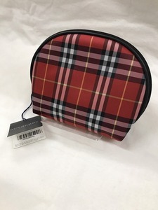 未使用BURBERRY ポーチ ノバチェック レッド系 [jgg]