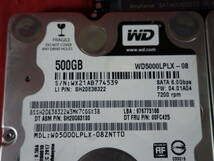 WD Black　WD5000LPLX-08 【500GBx5】 中古 SATA 2.5インチ 7mm厚 内蔵ハードディスク　10000時間以内/レターパック 【10日間保証】 複数4_画像2