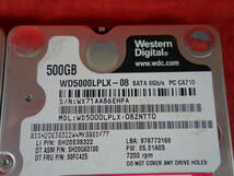 WD Black　WD5000LPLX-08 【500GBx5】 中古 SATA 2.5インチ 7mm厚 内蔵ハードディスク　10000時間以内/レターパック 【10日間保証】 複数7_画像3