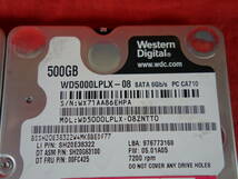 WD Black　WD5000LPLX-08 【500GBx5】 中古 SATA 2.5インチ 7mm厚 内蔵ハードディスク　10000時間以内/レターパック 【10日間保証】 複数9_画像3