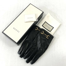 TEI 【中古品】 GUCCI ホースビット 手袋　ブラック グッチ レザー 〈183-240405-MK-6-TEI〉_画像1