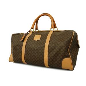 [4hc3827] Celine сумка "Boston bag" / Macadam /PVC/ Brown / Gold металлические принадлежности [ б/у ] мужской / женский / унисекс 