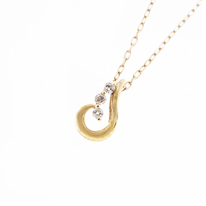 【jv399】ダイヤモンド ネックレス/0.02ct/K10YG イエローゴールド/未使用