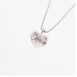 【jv499】ダイヤモンド ネックレス/0.1ct/Pt950 プラチナ/ハート/未使用