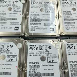 中古HDD 10台セット 500GB HGST SATA 5400RPM 8MB 9.5mm 2.5インチ 動作確認済 健康状態:正常 5K1000-500 HTS541050A9E680 HDD 10枚セットの画像3