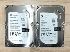 【送料無料】中古HDD 500GB 3.5インチ 2台セット SEAGATE ST500DM002 seagate 動作確認済 健康状態:正常 HDD 送料無料 3.5インチ②×2