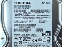 【送料無料】中古HDD 500GB 3.5インチ 東芝 DT01ACA050 JUN-2019 TOSHIBA 動作確認済 健康状態:正常 HDD 内臓HDD 送料無料 3.5インチ26_画像4