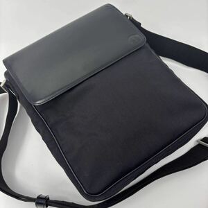 dunhill Dunhill shoulder bag messenger bag body bag shoulder .. Cross leather high density nylon black black business 