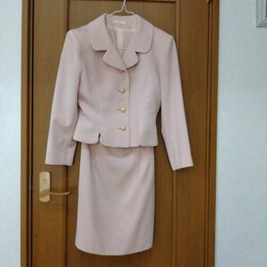 スカートスーツ　9号　昭和　 ピンク 入学式 結婚式セットアップ スーツ