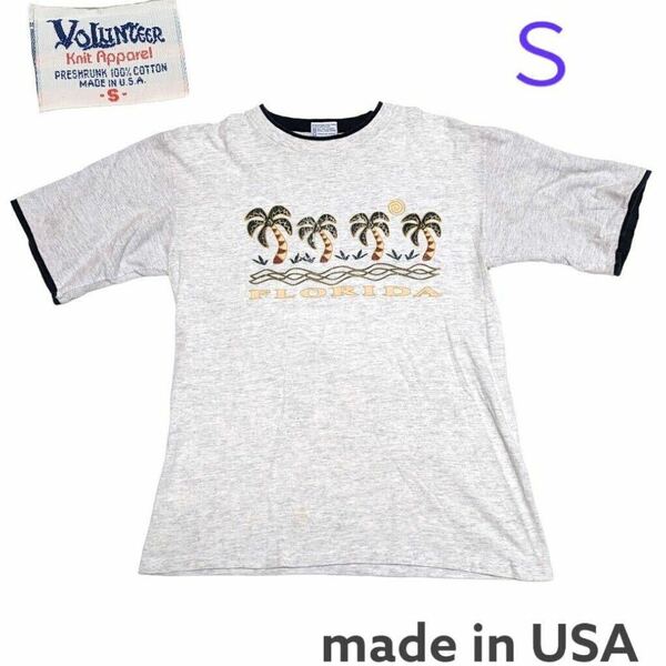 USA製　Volunteer KnitwearカレッジプリンTシャツ半袖Ｓグレー　swh0107wn23 Smoky Mountains in Northern Tennessee, Volunteer Knitwear