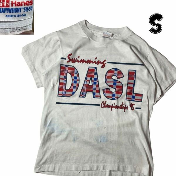 90 s USA製　ヘインズ　DASLスイミング95チャンピオンシップtシャツSWSS0196アメリカ製2枚タグ