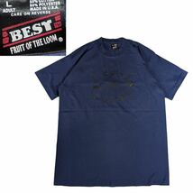 vtg USA製　フルーツオブルームプリントTシャツＬネイビーSWS0467wn33シングルステッチビンテージアメリカ製ビンテージ_画像1