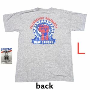 USAアメリカ製古着　union made組合プリントTシャツＬ半袖胸ポケット付き　h225wn22