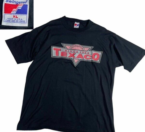 USA製TEXACO テキサコ企業ロゴ Tシャツ　XLブラック　SWINGSTER☆SWSS0085wn6アメリカ製