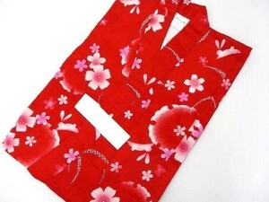  girl woman . child yukata red ground . rabbit snow wheel 120cm new goods 150