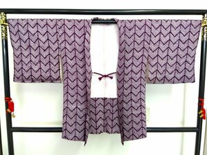 アンティーク 羽織り 絞り 紫 矢羽根 羽織丈78ｃｍ 942 ggp