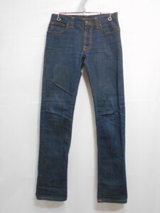 71 送80サ 0423$D24 Nudie Jeans ヌーディ―ジーンズ THIN FINN シンフィン スキニーテーパードデニム ジーンズ イタリア製 W30 中古品