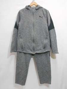 70 送60サ 0424$D16 PUMA プーマ EVOSTRIPE フーデッドジップジャケット フーディ スウェットパンツ 上下セット 853508-03 サイズL 中古品