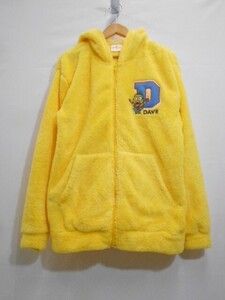 32 送80サ 0430$D08 USJ ユニバ ミニオンズ デイヴ DAVE ボアパーカー サイズL 中古品