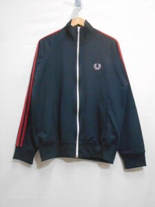 70 送60サ 0502$D18 FRED PERRY フレッドペリー トラックジャケット 2ライン J5327 ヒットユニオン ポルトガル製 ネイビー サイズM 中古品