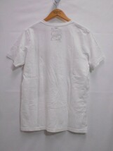 67 送60サ 0307$D18 DIESEL ディーゼル メンズ Vネック半袖プリントTシャツ ホワイト サイズS 中古品_画像2