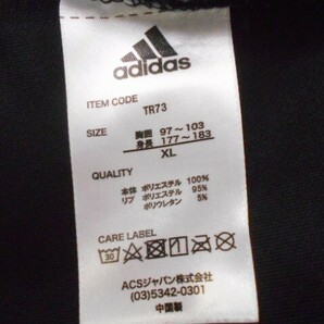 70 送60サ 0502$D08 adidas アディダス ジャージ 上下セットアップ フーディ ジップ D24044 黒金 サイズXL 中古品の画像9