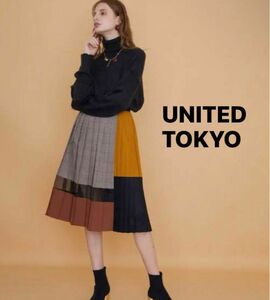 【美品】UNITED TOKYO吉岡里帆さん着用ブロックプリーツスカート