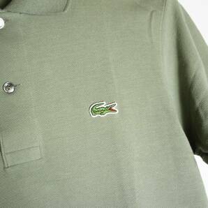 美品 LACOSTE ラコステ POLOS BASIC 半袖 ポロ シャツ L1212A カーキ XS 本物 413Oの画像4