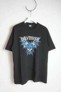 美品 SUBCULTURE サブカルチャー DAYTONA SKULL S/S T-SHIRT デイトナ スカル 半袖 Tシャツ カットソー SCST-S2208 黒2本物423O