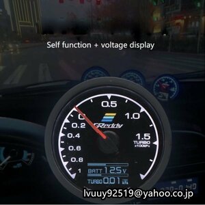 電圧表示 ピークホールド デジタル ブースト計 1.5 2.0 ブーストゲージ 60パイ 汎用 追加ターボメーター