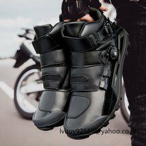 新品 オートバイ用 ライディングシューズ メンズ バイクシューズ バイク用 スニーカー 靴 耐衝撃 通気性 耐磨耗性 滑り止め 黒 25cm_画像5