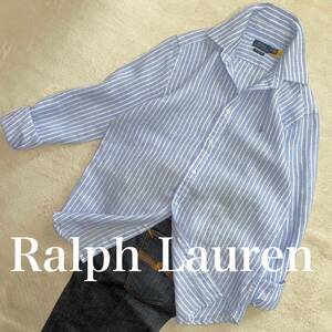 Ralph Lauren 使用感のない美品　L位　人気のリネン正規品　家洗い可　シャツ