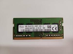 【中古メモリー】SK hynix 4GB 1R×16 PC4-2400T 1枚