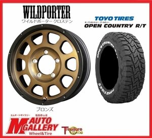 郡山店★ジムニー★サマータイヤホイールSET★ワイルドポーター クロス10 16インチ 5.5J 5H139+22& TOYO オープンカントリー R/T 185/85R16