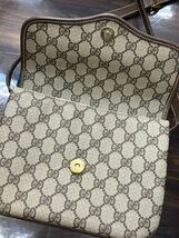 ◇1円 ★ GUCCI グッチ シェリーライン ショルダーバッグ ヴィンテージ GG柄 001・113・6862 表面良品内側難あり used_画像6