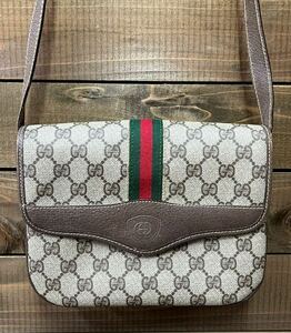 *1 jpy * GUCCI Gucci Sherry line shoulder bag Vintage GG pattern 001*113*6862 surface superior article inside side with defect used