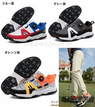 高級品 新品 ゴルフシューズ 運動靴 フィット感スポーツシューズ ソフトスパイク 強いグリップ 軽量 弾力性 通気性 防水防滑 ブルー 28.0cm_画像8