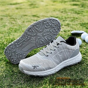  complete sale * golf shoes men's Fit feeling sport shoes new goods sneakers wide width sport shoes spike less light weight water-repellent elasticity . gray 25.0cm