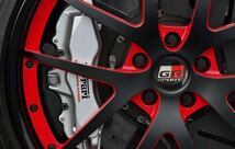 トヨタ GR SPORT ロゴ ホイールセンターキャップアルミステッカー 4枚セット 56mmサイズ 《ブラック》_画像2